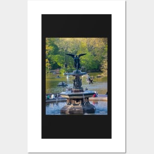 Central Park Water Fountain New York NY Posters and Art